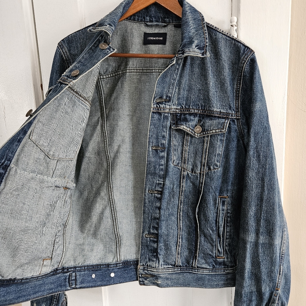 Distressed Denim Jacket Size Small - Picture 7 of 11